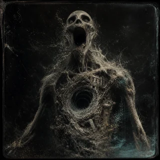 Generated editorial portrait for Sukugool, Pandemonium slot M07, net-span 4::1: The Sucking-Ghoul; cyclic chronodemon of deluge and implosion.