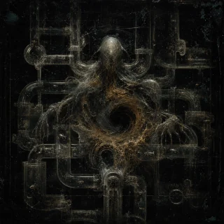 Generated editorial portrait for Djungo, Pandemonium slot M16, net-span 6::1: Infiltrator; amphidemon of Subtle Involvements (and intricate puzzles).