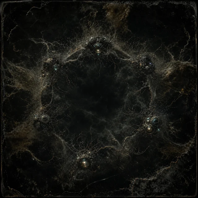 Generated editorial portrait for Djuddha, Pandemonium slot M17, net-span 6::2: Decentred Threat; amphidemon of Artificial Turbulence (complex-dynamics simulations).