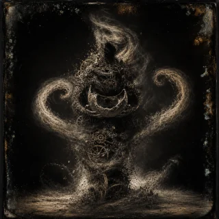 Generated editorial portrait for Djynxx, Pandemonium slot M18, net-span 6::3: Child Stealer; syzygetic xenodemon of Time-Lapse.