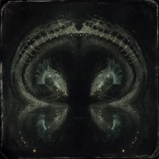 Generated editorial portrait for Mur Mur, Pandemonium slot M29, net-span 8::1: Dream-Serpent; syzygetic chronodemon of the Deep Ones.