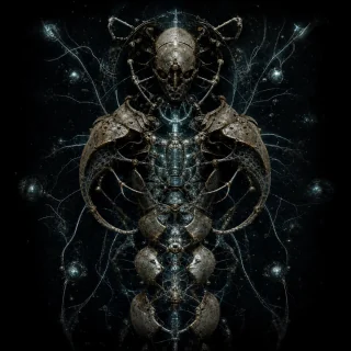 Generated editorial portrait for Nuttubab, Pandemonium slot M43, net-span 9::7: Mimetic Anorganism; amphidemon of Metaloid Unlife.